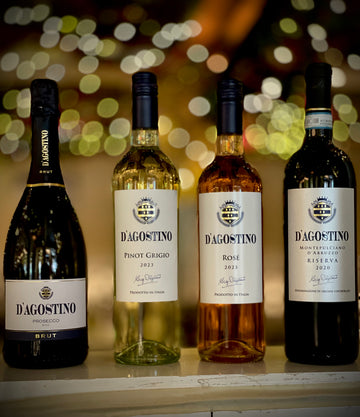 Bottles of D'Agostino Wine - Prosecco, Pinot Grigio, Rosé, Riserva